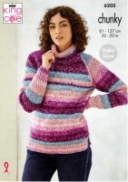 Knitting Pattern - King Cole 6205 - Hedgerow Chunky - Ladies Sweater & Cardigan